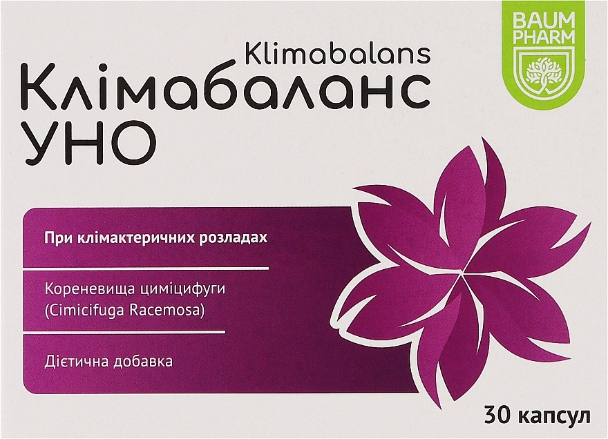 Диетическая добавка "Климобаланс Уно", капсулы - Baum Pharm — фото N1