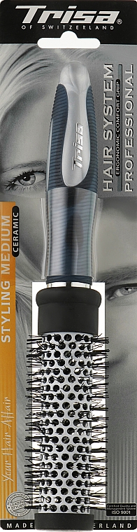 Расческа-щетка для укладки круглая 40 мм - Trisa Hair System Professional — фото N1