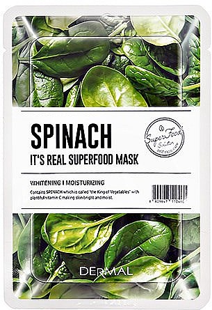 Маска для лица с экстрактом шпината - Dermal It'S Real Superfood Mask Spinach — фото N1