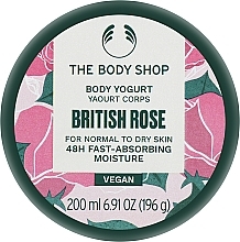 Парфумерія, косметика Йогурт для тіла для нормальної та сухої шкіри - The Body Shop British Rose Vegan Body Yogurt