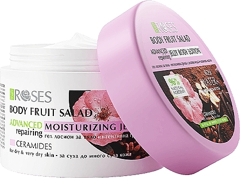 Гель-лосьон для тела с розовой водой и какао - Nature Of Agiva Roses Body Fruit Salad Advanced Repairing Moisturizing Jelly Body Lotion  — фото N1