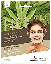 Духи, Парфюмерия, косметика Успокаивающая и разглаживающая маска для лица с конопляным маслом - IDC Institute Hemp Face Mask