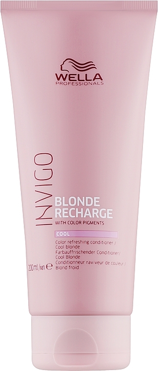 Оттеночный бальзам-уход для холодных светлых оттенков - Wella Professionals Invigo Blonde Recharge Conditioner For Cool Blonde — фото N1