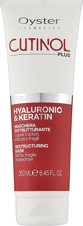 Маска для ламкого та слабкого волосся - Oyster Cutinol Plus Keratin Restructuring Mask