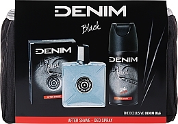 Парфумерія, косметика Denim Black - Набір (ash/lot/100ml + deo/150ml + bag)