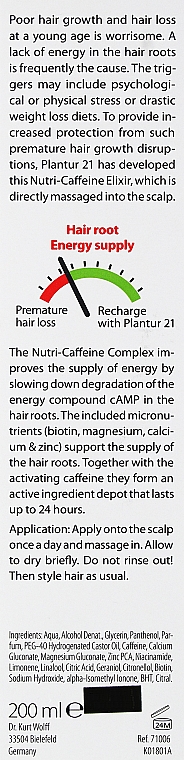 Еліксир нутрікофеіновий проти випадіння волосся - Plantur Nutri Coffeine Elixir — фото N3