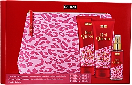 Духи, Парфюмерия, косметика Набор - Pupa Red Queen 002 (bag + Milk/200 ml+Cream/200 ml+edt/100ml)