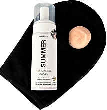 УЦЕНКА Набор для автозагара "Summer" - MODAY Gift Tanning Set (mouss/150ml + shimer/100ml + mitt/1pc.) * — фото N7