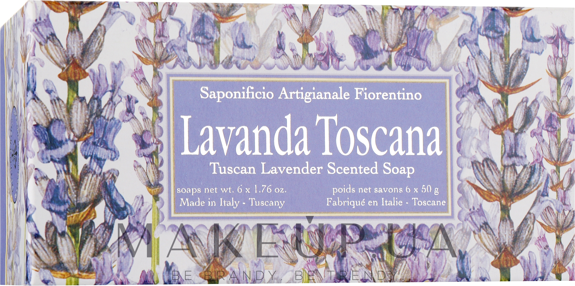 Набір туалетного мила "Тосканська лаванда" - Saponificio Artigianale Fiorentino Lavender Toscana (Soap/6x50g) — фото 6x50g