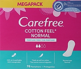 Парфумерія, косметика Гігієнічні щоденні прокладки, 76 шт. - Carefree Normal Cotton Fresh