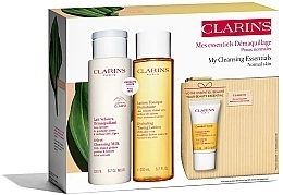 Набор - Clarins My Cleansing Essentials Normal Skin (milk/200 ml + lot/200 ml + scr/15 ml + pouch) — фото N2