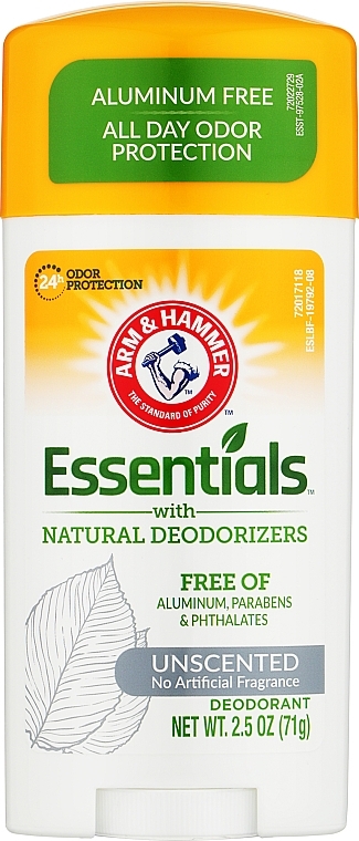 Натуральний дезодорант без запаху, алюмінію, парабенів і фталатів - Arm & Hammer Essentials Natural Deodorant Unscented