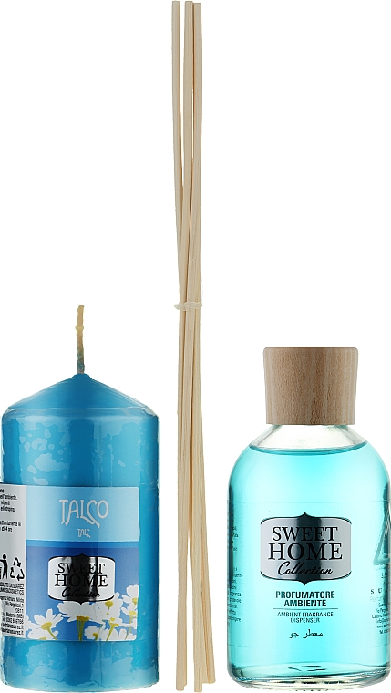 Набор - Sweet Home Collection Talc Home Fragrance Set (diffuser/100ml + candle/135g) — фото N2