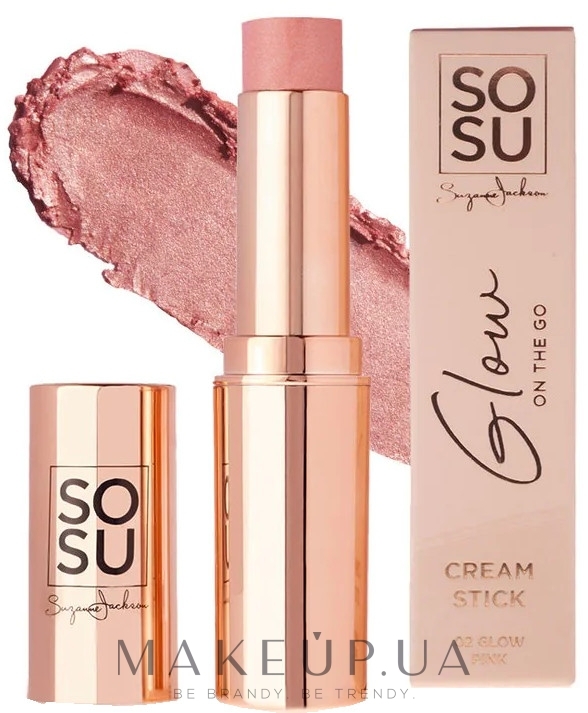 Сяйні рум'яна у стіку - Sosu Cosmetics Glow On The Go Cream Stick — фото 02 - Glow Pink