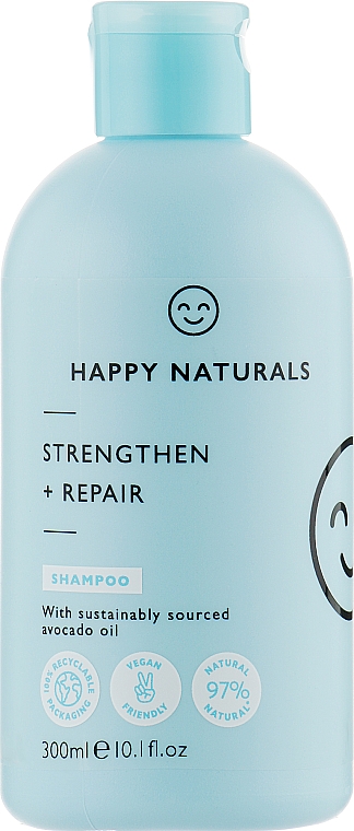 Шампунь для волос "Восстановление и укрепление" - Happy Naturals Strengthen And Repair Shampoo — фото N1