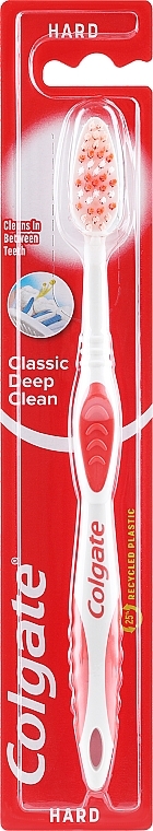 Зубная щетка жесткая "Classic", красная - Colgate Classic Deep Clean Hard — фото N1