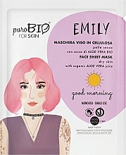 Духи, Парфюмерия, косметика Тканевая маска для лица для сухой кожи "Доброе утро!" - PuroBio Cosmetics Emily Face Sheet Mask For Dry Skin Good Morning