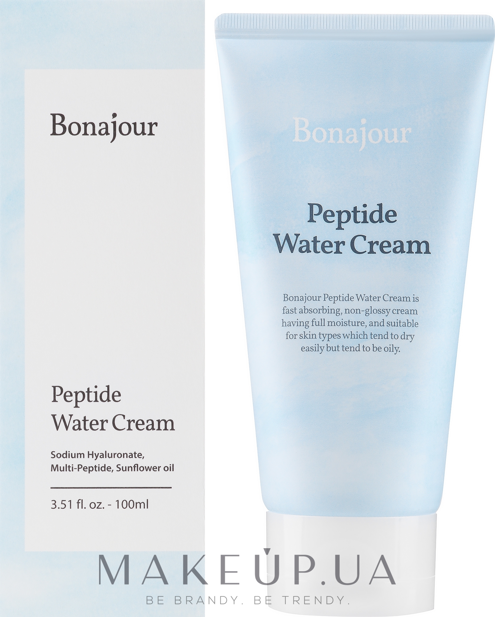 Освіжальний і зволожувальний крем з пептидами - Bonajour Peptide Water Cream — фото 100ml