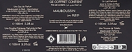 Mauboussin In Red - Набор (edp/100ml + sh/gel/100ml + b/milk/100ml + pouch) — фото N4