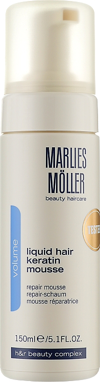 Мусс восстанавливающий структуру волос "Жидкий кератин" - Marlies Moller Volume Liquid Hair Keratin Mousse (тестер) — фото N1