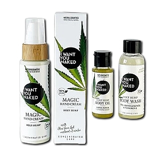 Набор "Let's Get Wild, Baby" - I Want You Naked Holy Hemp Beauty Trio (hand/cr/50ml + b/oil/30ml + b/wash/50ml) — фото N2