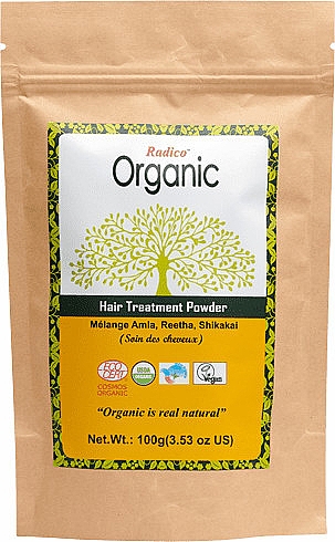 Органічний порошок для волосся - Radico Organic Amla Reetha Shikakai Hair Tretment Powder — фото N2