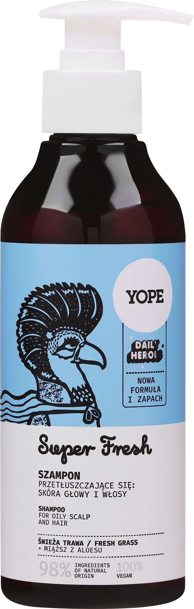 Натуральный шампунь для жирных волос "Свежая трава" - Yope Hair Shampoo — фото 300ml