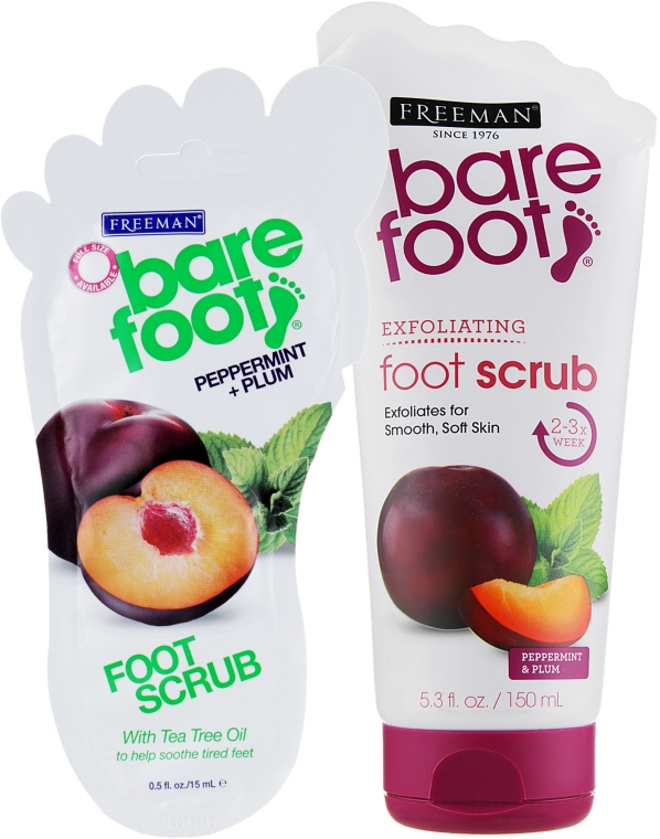 Скраб для ног "Перечная мята и слива" - Freeman Bare Foot Foot Scrub Peppermint and Plum
