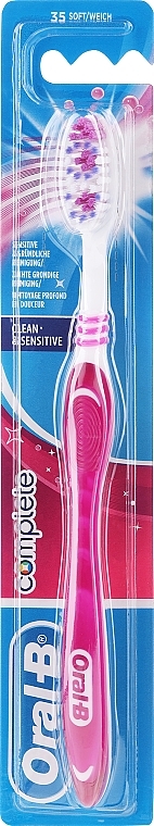 Зубная щетка, мягкая, розовая - Oral-B Complete Clean&Sensitive Soft Toothbrush — фото N1