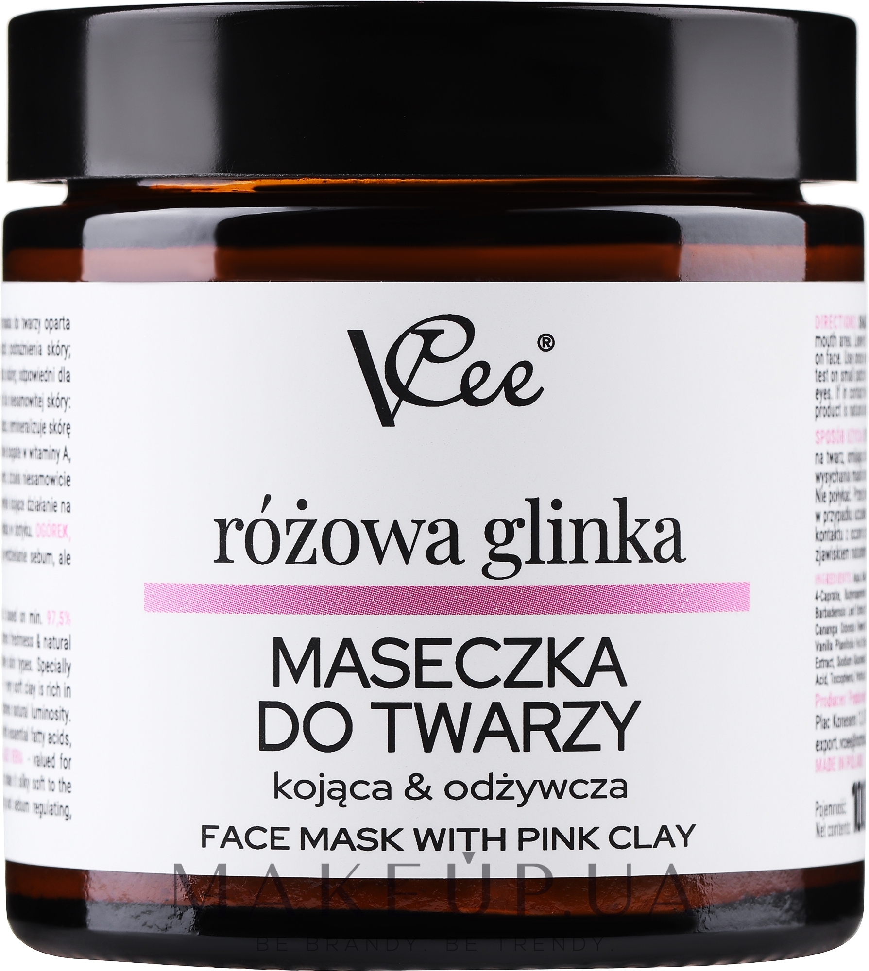 Маска для обличчя з рожевою глиною - VCee Pink Clay Face Mask Calming&Nourisning — фото 100ml