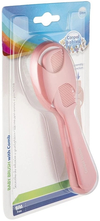 Щетка для волос + гребешок, розовая - Canpol Babies — фото N3