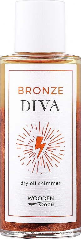 Натуральна суха олія для обличчя й тіла з бронзовим сяянням - Wooden Spoon Bronze Diva Dry Oil Shimmer — фото N1