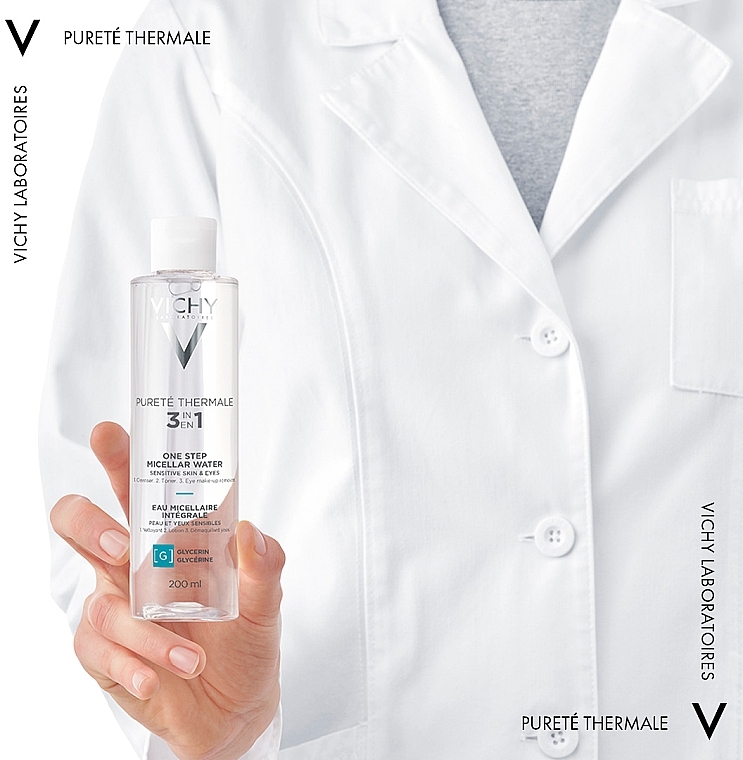 Міцелярна вода 3-в-1 для чутливої шкіри обличчя та очей - Vichy Purete Thermale 3in1 One Step Micellar Water — фото N5