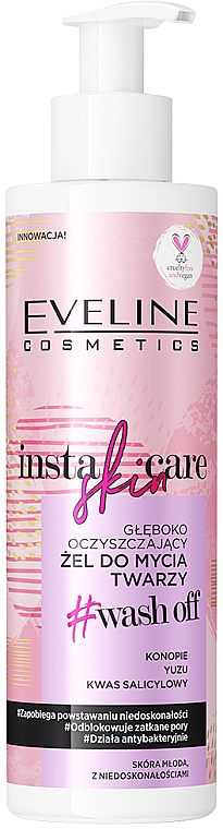 Глибоко очищувальний гель для вмивання - Eveline Cosmetics Insta Skin Care #Wash Off