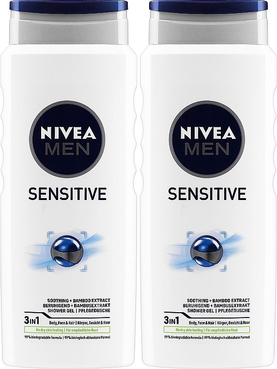 Набір - NIVEA MEN Sensitive (sh/gel/2x500ml) — фото N1