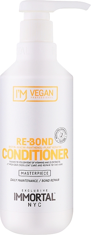 Кондиціонер для глибокого відновлення пошкодженого волосся - Immortal NYC I'm Vegan Re-Bond Conditioner — фото N2