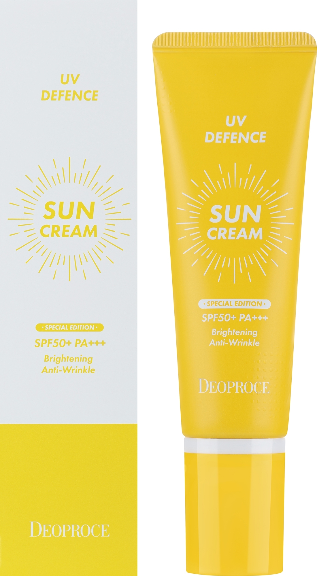 Солнцезащитный крем для лица - Deoproce Uv Deffence Sun Cream Spf50+ Pa+++  — фото 50g