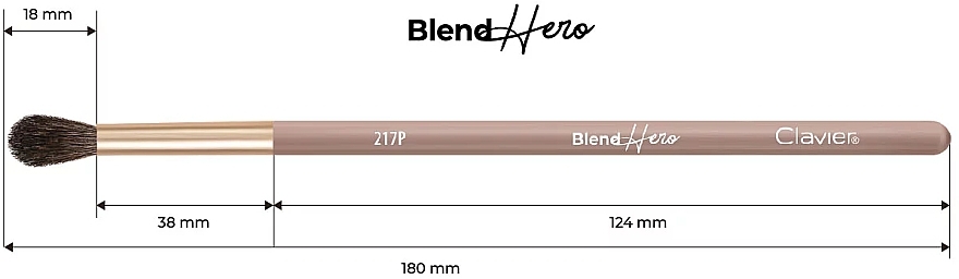 Пензель для розтушовування тіней з натурального ворсу поні, 217P - Clavier Blend Hero — фото N2