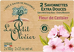Мыло экстранежное с экстрактом вишневого цвета - Le Petit Olivier Vegetal Oils Soap Cherry Blossom — фото N1