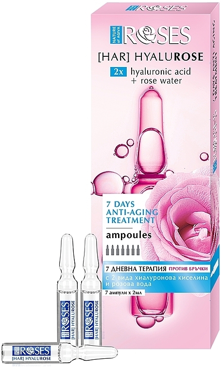 Ампулы против морщин - Nature of Agiva Roses Hyalurose Anti-Age Ampoules — фото N1