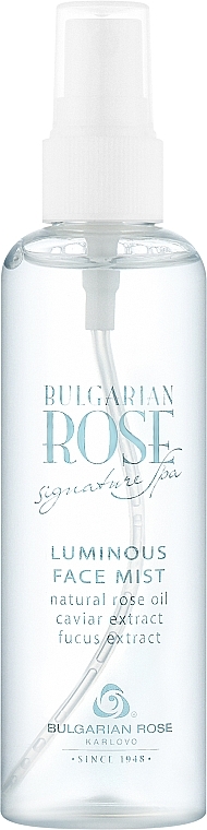 Освітлювальний спрей для обличчя з олією троянди та чорною ікрою - Bulgarian Rose Signature Spa Luminous Face Mist — фото N1