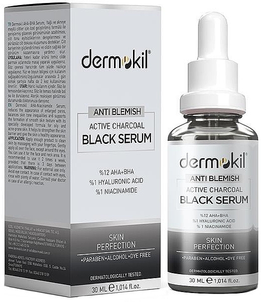 Сироватка для обличчя з вугіллям - Dermokil Anti Blemish Black Serum — фото N1