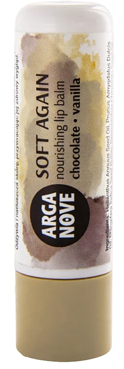 Бальзам для губ с ароматом ванили и шоколада - Arganove Soft Nourishing Lip Balm  — фото N2