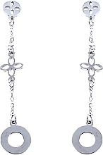Серьги женские, кольца на цепочке, серебристые - Lolita Accessories — фото N1
