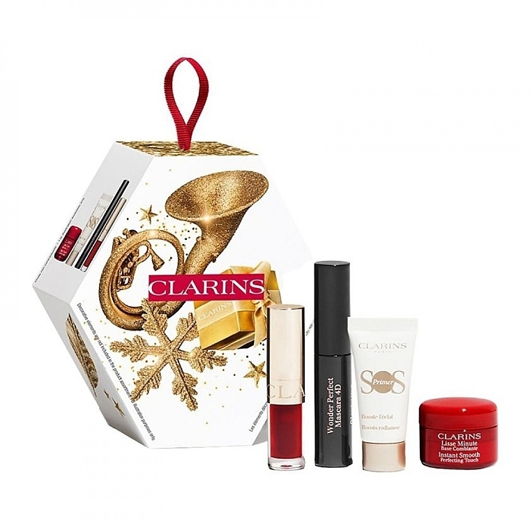 Набор - Clarins Make-up Essentials (primer/4ml + primer/5ml + lip/oil/1,4ml + mascara/3ml) — фото N1