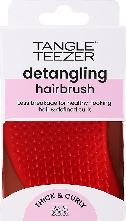 Расческа для густых и вьющихся волос, красная - Tangle Teezer Thick & Curly — фото N3