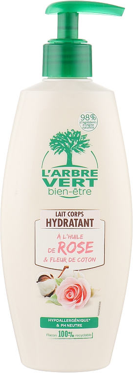Зволожувальне молочко для тіла з трояндовою олією - L'Arbre Vert Body Milk With Rose Oil