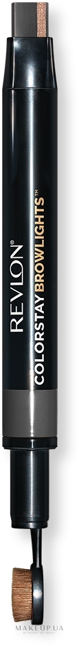 Двухсторонний карандаш-хайлайтер для бровей - Revlon Colorstay Browlights, Eyebrow Pencil and Brow Highlighter — фото 404 - Soft Black