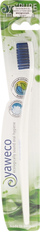 Зубна щітка середньої жорсткості, біла - Yaweco Toothbrush Pure Medium — фото N1
