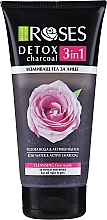 Очищающий гель для умывания с розовой водой и активированным углем - Nature Of Agiva Roses Detox Charcoal 3 In 1 Cleansing Face Wash — фото N1